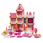 Mega drevený domček - ružový